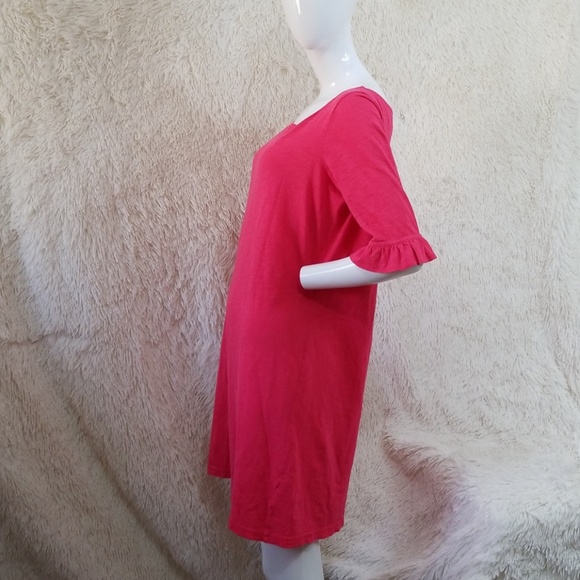 LILLY PULITZER shirt dress pink flair bell sleeves - Picture 2 of 5